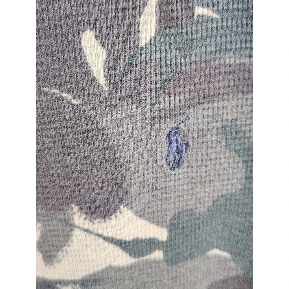 Polo Ralph Lauren Thermal Waffle Knit Camo Long Sleeve Shirt XL Green Camouflage